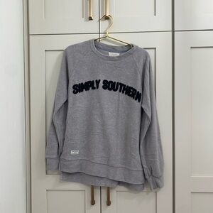 Simply Southern Light Gray Sweatshirt with Black Logo